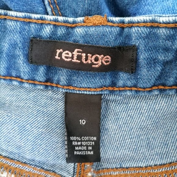 Refuge Womens Blue Mid Rise Straight Leg Denim Distressed Mom Jeans Size 10 - Picture 5 of 6